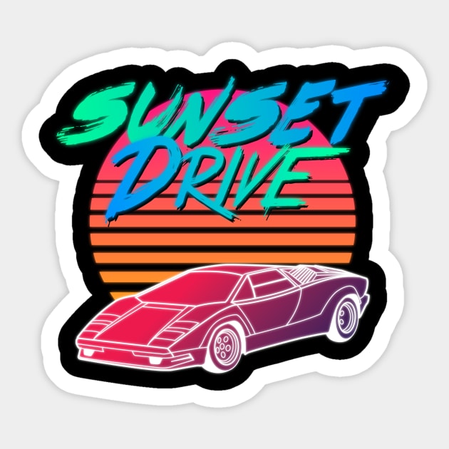 Sunset Drive Sticker by DylanBlairIllustration